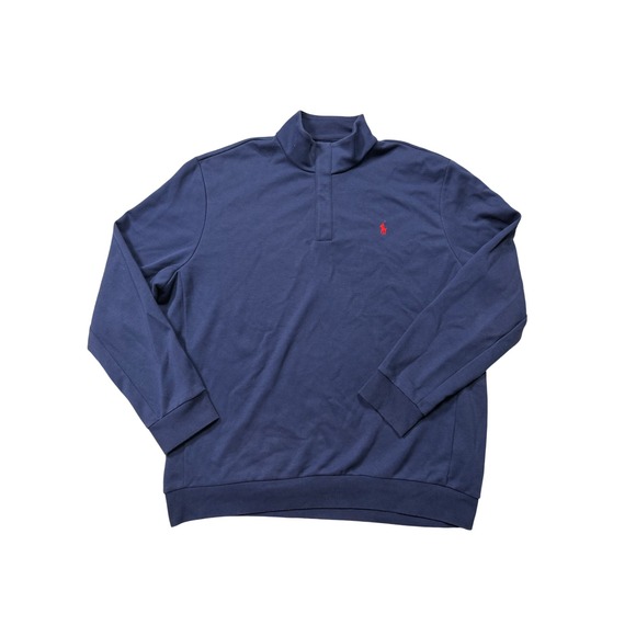 Polo Ralph Lauren Other - Polo‎ Ralph Lauren Men's XXL Navy Blue Quarter Snap Pullover Red Pony